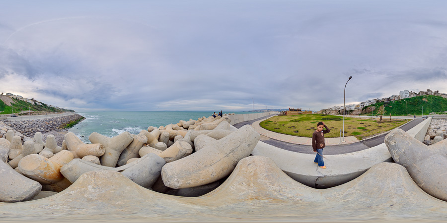 Breakwater at Port of Tanger Morocco, Essaouira 360 panorama virtual tour