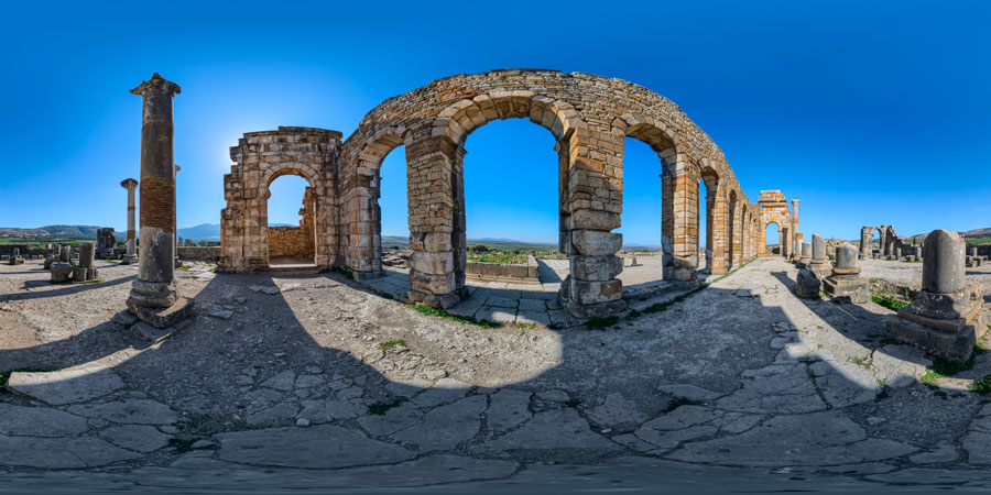 Volubilis ancient city archaeological site Morocco, Safi 360 panorama virtual tour